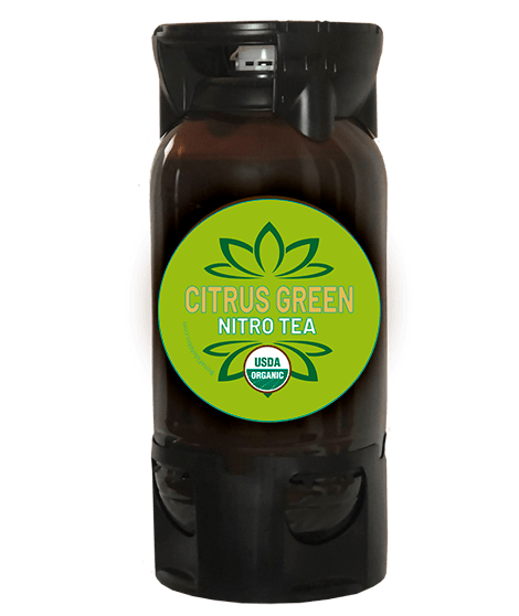 Nitro Tea green citrus organic in PET keg by Bona Fide